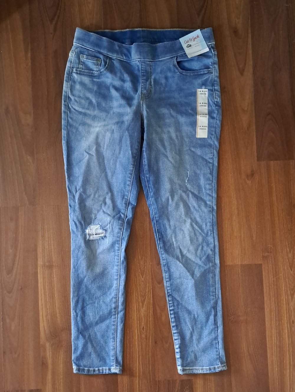 Cat & Jack Light Blue Women’s Jeggings with Distress Detail